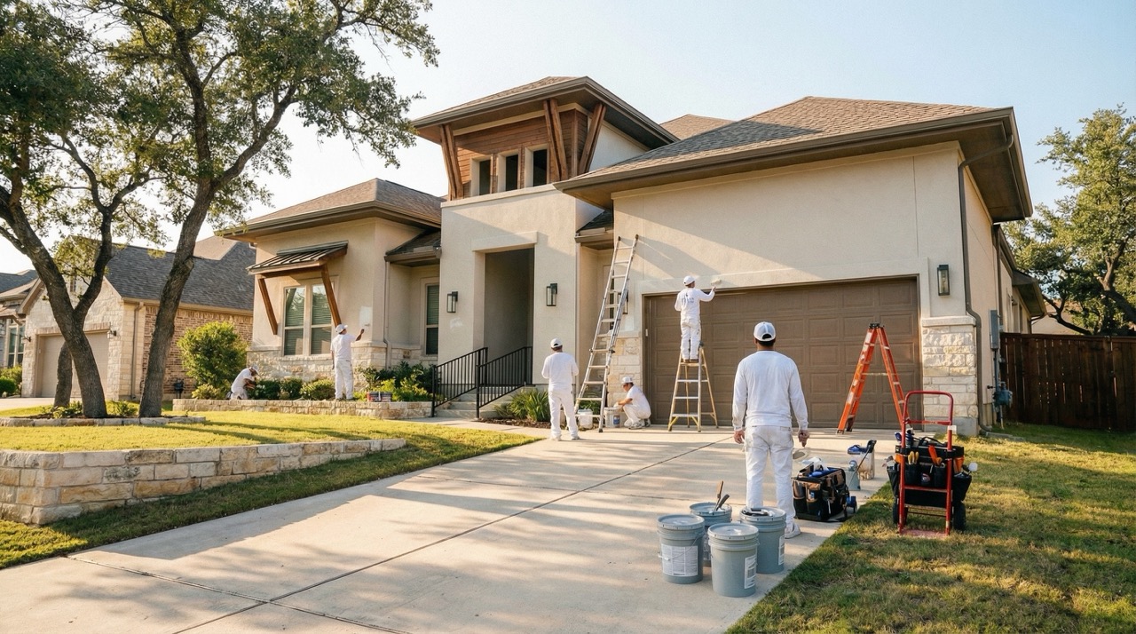 QC Solutions painting crew at work